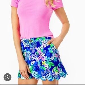 Lilly Pulitzer Colette skort floral borealis blue social sunset